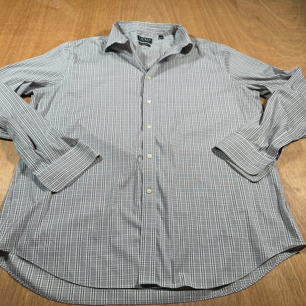 Lauren Ralph Lauren Slim Fit Performance Stretch Plaid Button Shirt Men XXL